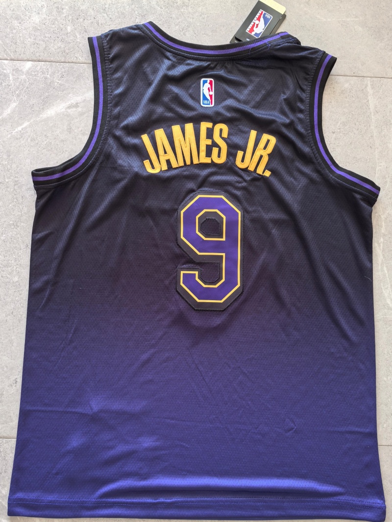 Men Los Angeles Lakers #9 James Jr purple 2024 2025 NBA jersey